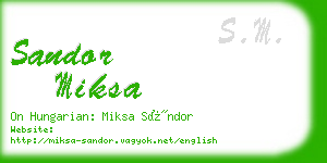 sandor miksa business card